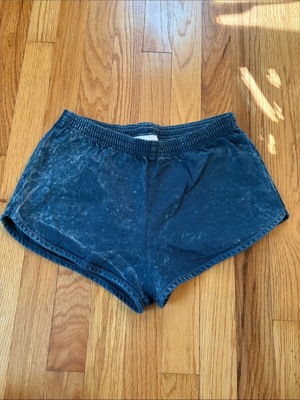 American Apparel Mineral Washed Denim Running Shorts